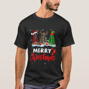 Merry Christmas ELF Reindeer Santa Plaid Leopard S T-Shirt