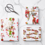 Merry Christmas Elf Santa  Wrapping Paper Sheets<br><div class="desc">Santa Snowman Reindeer</div>