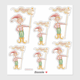 Merry Christmas Elf vinyl cut stickers