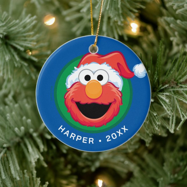 Merry Christmas Elmo Ceramic Ornament (Tree)