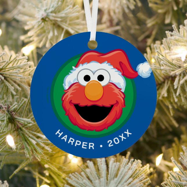 Merry Christmas Elmo Metal Ornament (Insitu)
