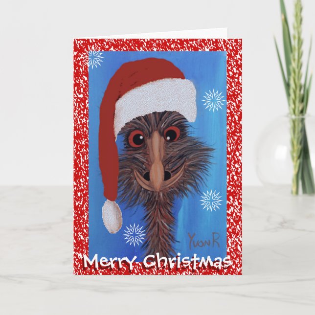 Merry Christmas Emu Holiday Card (Front)
