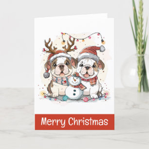 Merry Christmas English Bulldogs Holiday Card