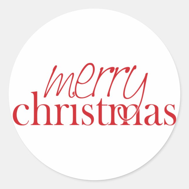 Merry Christmas Envelope Enclosure Classic Round Sticker (Front)