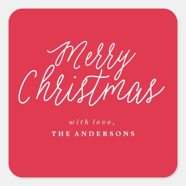 MERRY CHRISTMAS envelope seal Christmas Sticker (Front)