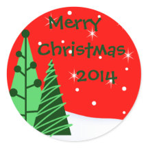Merry Christmas Envelope Seal or Holiday Stickers