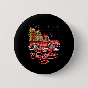 Merry Christmas Er Spaniel Dogs Santa Reindeer Red 2 Inch Round Button