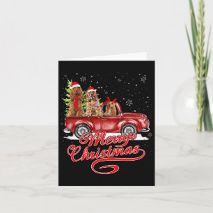 Merry Christmas Er Spaniel Dogs Santa Reindeer Red Card