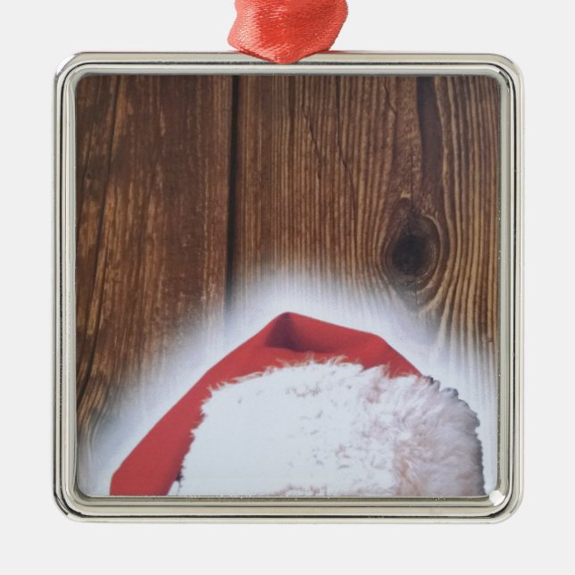 Merry Christmas Eve, Hat of Santa Metal Ornament (Front)