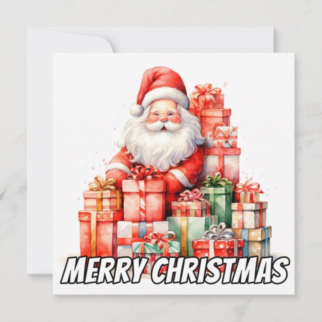 Merry Christmas Everybody, From Santa Claus Holiday Card (Front)