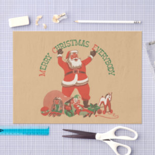 Merry Christmas Everybody! Vintage Santa Claus Tissue Paper