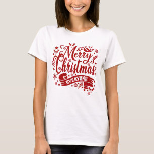 Merry Christmas Everyone Modern White Christmas T-Shirt