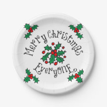 Merry Christmas Everyone Paper Plates