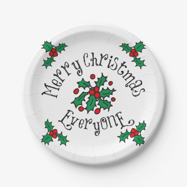 Merry Christmas Everyone Paper Plates (Front)