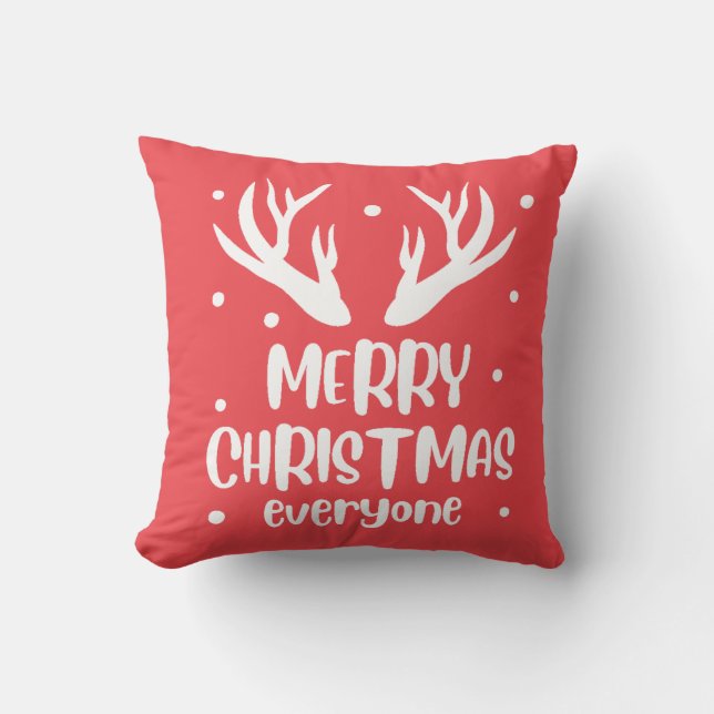Merry Christmas Everyone Throw Pillow (Front)