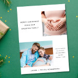 Merry Christmas Expecting Growing Family Photo Holiday Card<br><div class="desc">A minimal modern holiday card to send Christmas wishes and announce your pregnancy.and upcoming baby to friends and family. You can personalize with two photos,  customize the greeting "Merry Christmas From Our Growing Family" and add any details about the baby's name,  gender and/or expected due date.</div>