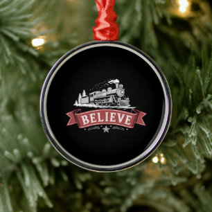 Merry Christmas Express North Pole Xmas Santa Metal Ornament