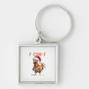Merry Christmas F-Caw-F Classic Retro Cool Keychain