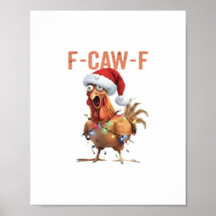 Merry Christmas F-Caw-F Classic Retro Cool Poster