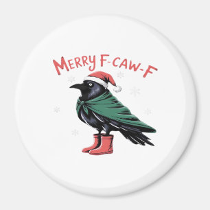 Merry Christmas F-Caw-F Classic Vintage Style Magnet