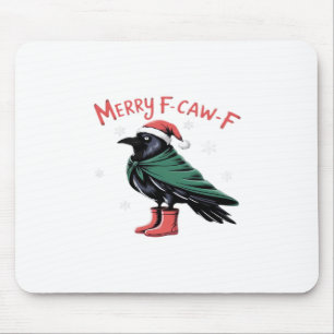 Merry Christmas F-Caw-F Classic Vintage Style Mouse Pad
