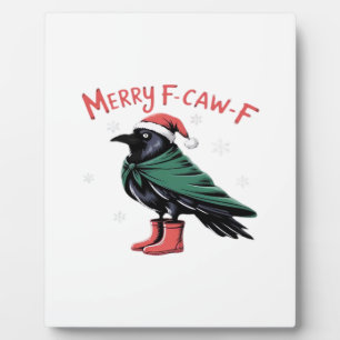 Merry Christmas F-Caw-F Classic Vintage Style Plaque