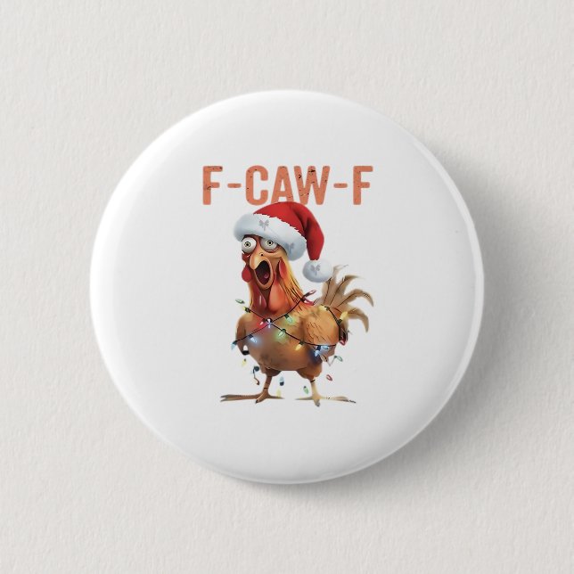 Merry Christmas F Caw F Retro Cool Design 2 Inch Round Button (Front)