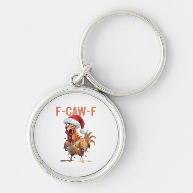 Merry Christmas F Caw F Retro Cool Design Keychain (Front)