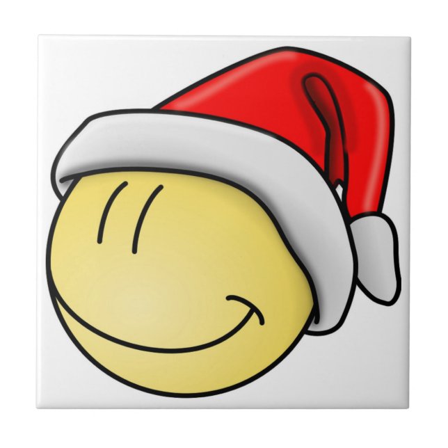MERRY CHRISTMAS FACE SANTA TILE (Front)