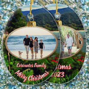 Merry Christmas Family 0828 Ceramic Ornament