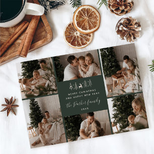 Merry Christmas Family 6 Photo Collage Holiday Card