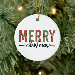 Merry Christmas Family Christmas Celebration Gifts Ceramic Ornament