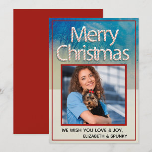 Merry Christmas Family Fun Photo Personalize Holiday Card