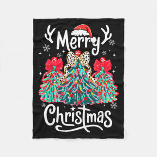 Merry Christmas Family Funny Christmas Tree Women  Fleece Blanket