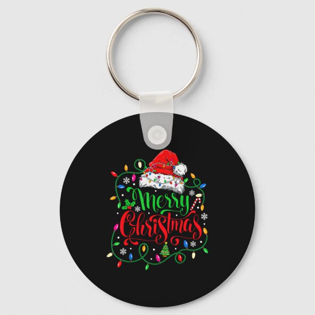 Merry Christmas Family Funny Christmas Women Men X Keychain (Front)