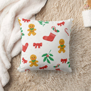 Merry Christmas family Gathering Set on Warm Throw Pillow