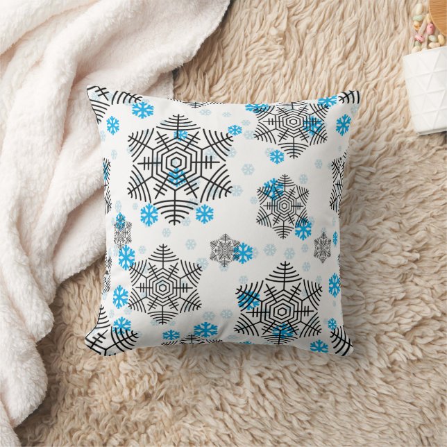 Merry Christmas family Gathering Set on Warm Throw Pillow (Blanket)