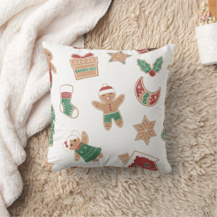 Merry Christmas family Gathering Set on Warm Throw Pillow