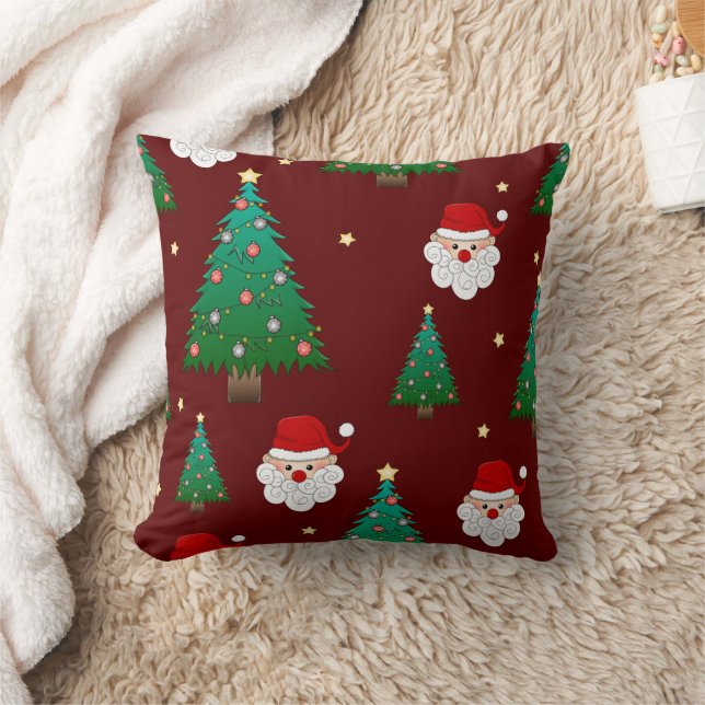 Merry Christmas family Gathering Set on Warm Throw Pillow (Blanket)