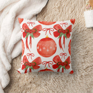 Merry Christmas family Gathering Set on Warm Throw Pillow
