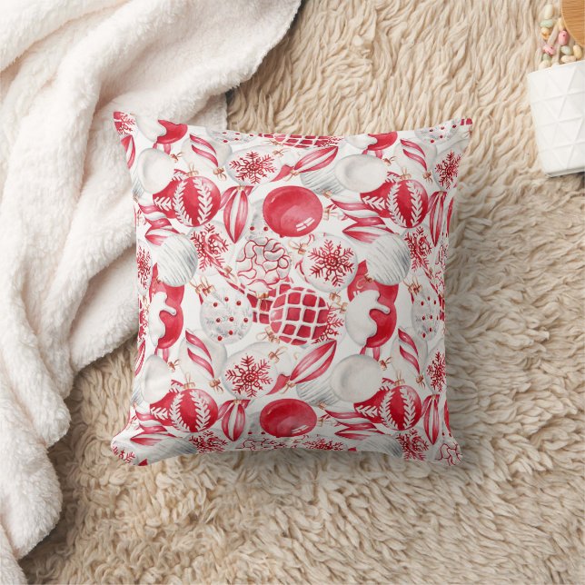 Merry Christmas family Gathering Set on Warm Throw Pillow (Blanket)