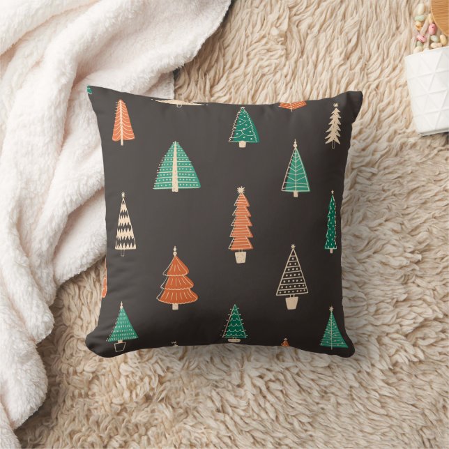 Merry Christmas family Gathering Set on Warm Throw Pillow (Blanket)