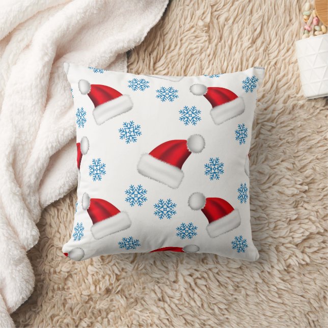 Merry Christmas family Gathering Set on Warm Throw Pillow (Blanket)