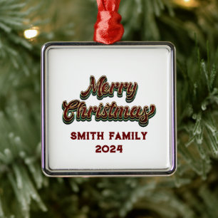Merry Christmas - Family Matching Metal Ornament