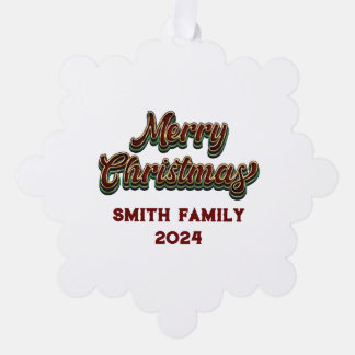 Merry Christmas - Family Matching Ornament Card
