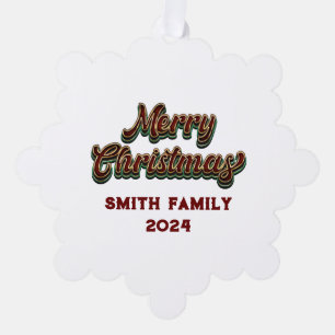 Merry Christmas - Family Matching Ornament Card