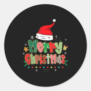 Merry Christmas Family Matching Outfit Xmas Squad Classic Round Sticker