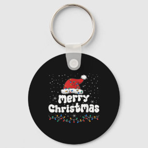 Merry Christmas Family Matching Xmas Santa Hat Xma Keychain