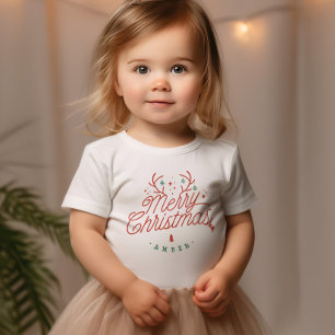 Merry Christmas Family Name Reindeer Holiday Toddler T-shirt