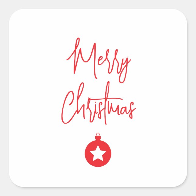 Merry Christmas Family New Year Message Square Sticker (Front)